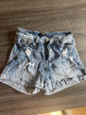 Judy Blue Distressed Light Wash Denim Shorts